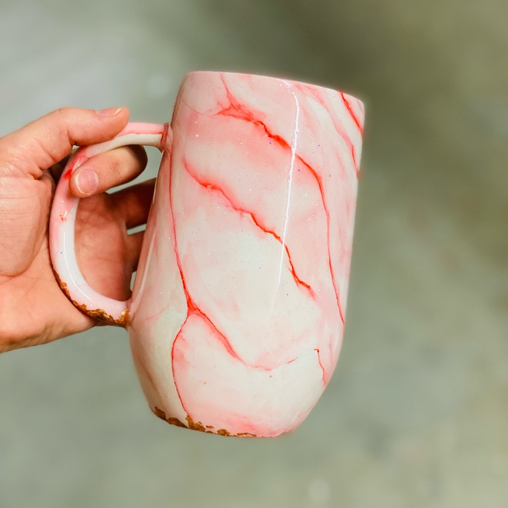 16 oz marbled tumbler